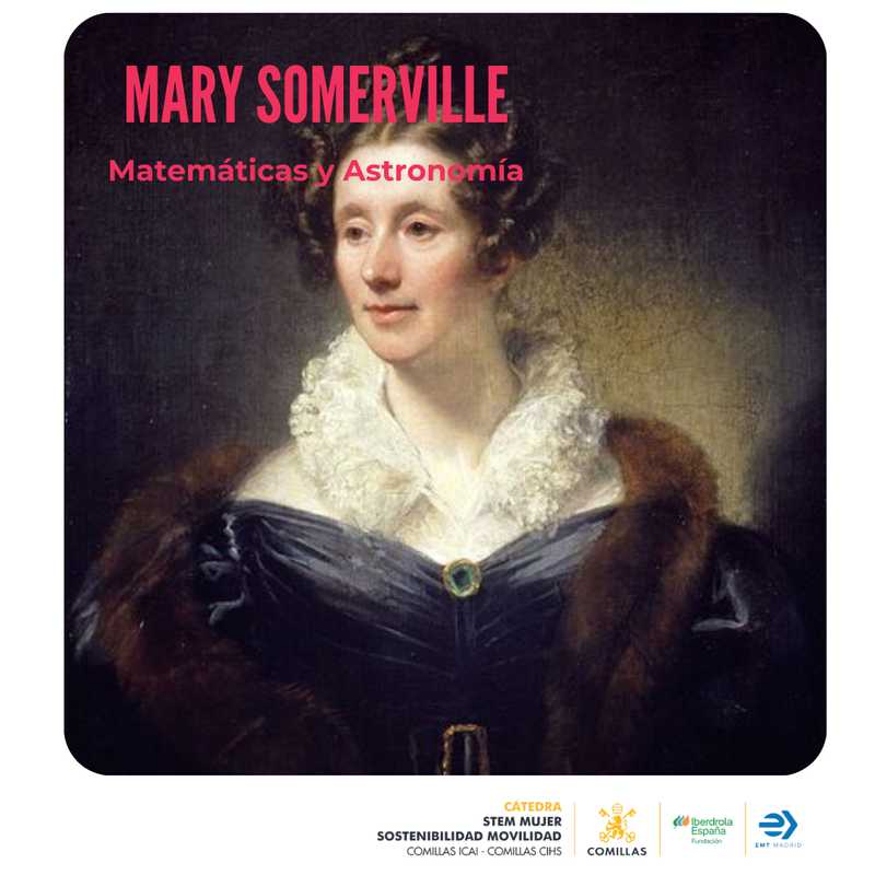 Retrato de Mary Somerville, destacada mujer en matemáticas y astronomía.