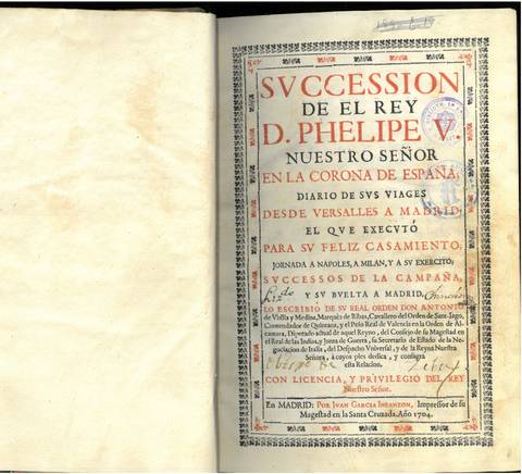 Página de un documento histórico relacionado con el rey Felipe V de España y sus viajes.