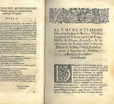 Página de un antiguo texto en español que presenta un documento religioso o eclesiástico.