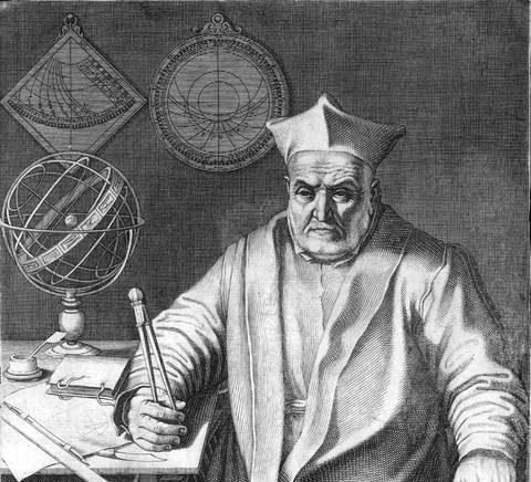 El retrato de un sabio anciano con un globo terráqueo y libros en su entorno.