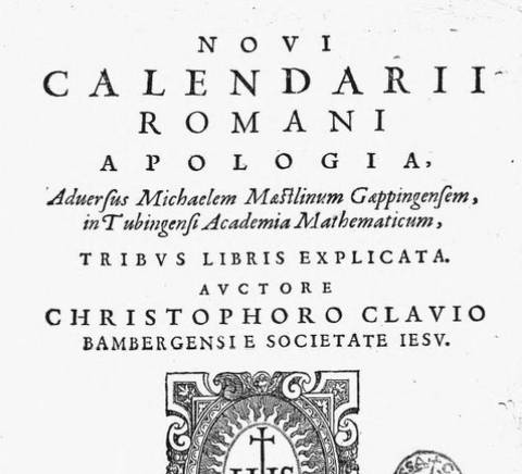 Imagen de una portada de un libro antiguo sobre el calendario romano.