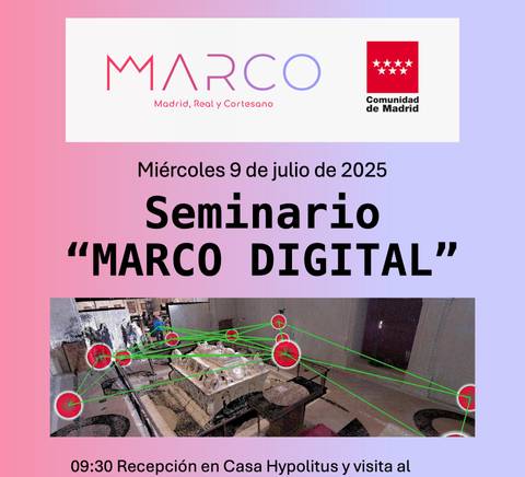 Cartel anunciador del seminario 'MARCO DIGITAL' que se llevará a cabo el 9 de julio de 2025 en Madrid.