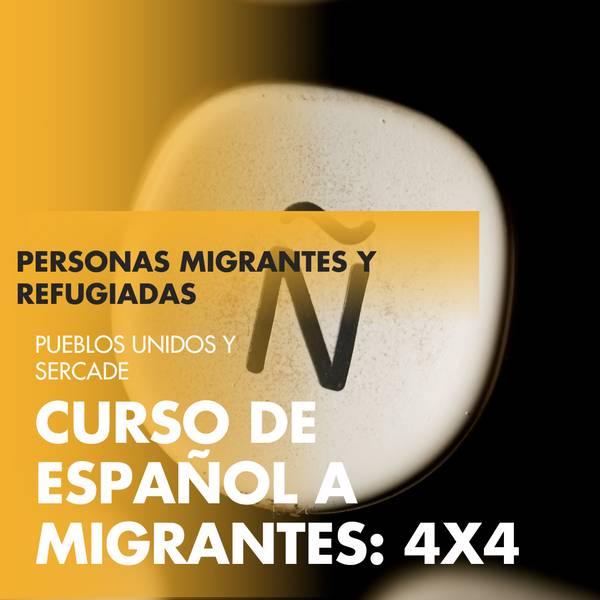 La imagen promociona un curso de español dirigido a personas migrantes y refugiadas.