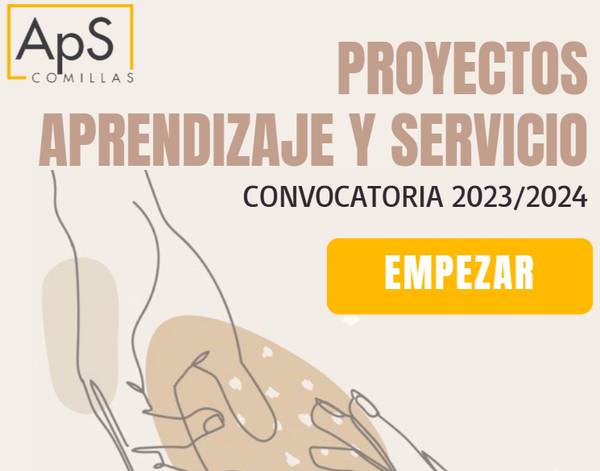 Imagen promocional sobre proyectos de aprendizaje y servicio para la convocatoria 2023/2024.