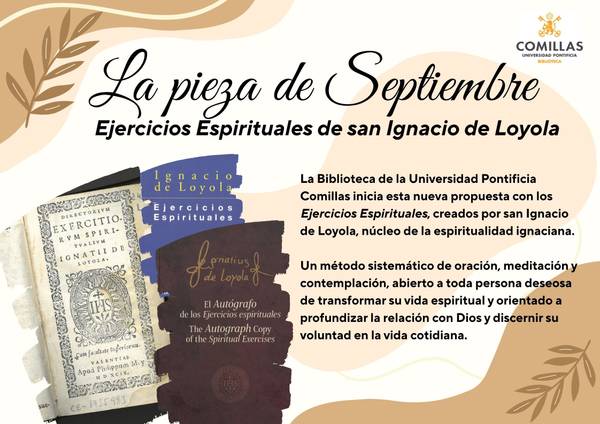 Imagen que presenta un recurso sobre los Ejercicios Espirituales de san Ignacio de Loyola en la Biblioteca de la Universidad Pontificia Comillas.