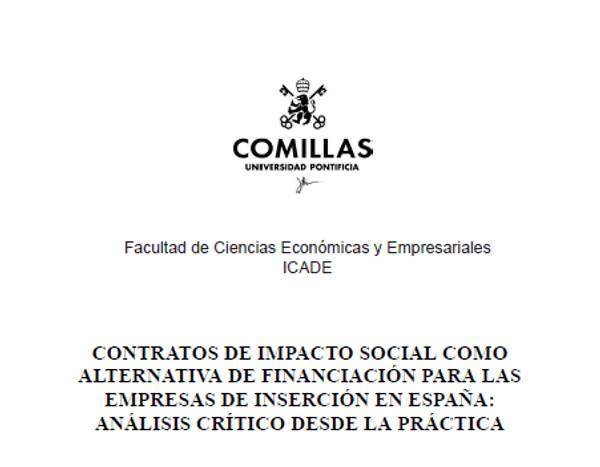 Documento académico sobre contratos de impacto social en empresas de inserción en España.
