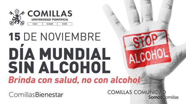 Anuncio sobre el Día Mundial Sin Alcohol que invita a brindar con salud.