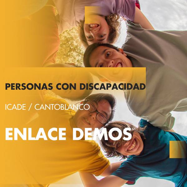Imagen que muestra a un grupo de personas con discapacidad en un entorno amigable.