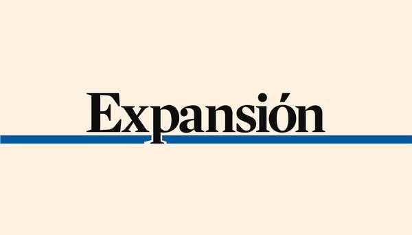 The image displays the word 'Expansión' in black letters on a beige background, divided by a blue horizontal line.