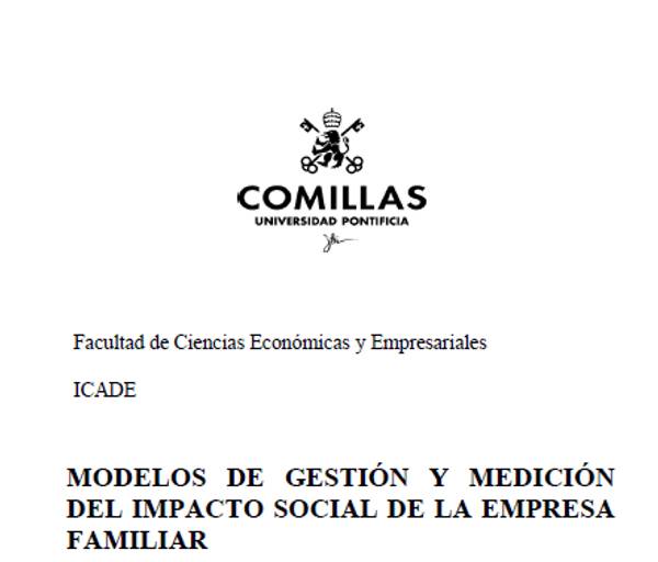 Documento académico sobre modelos de gestión y medición del impacto social en empresas familiares.