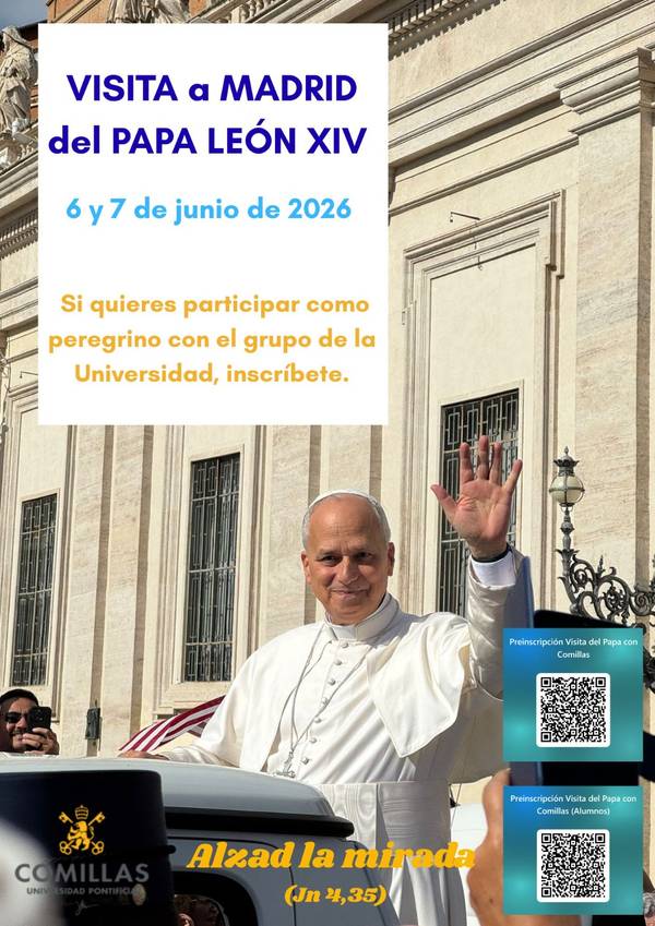 Anuncio de la visita del Papa León XIV a Madrid en junio de 2026.