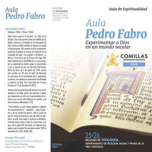 El aula Pedro Fabro en la Universidad Pontificia Comillas se dedica a la espiritualidad y los estudios teológicos.