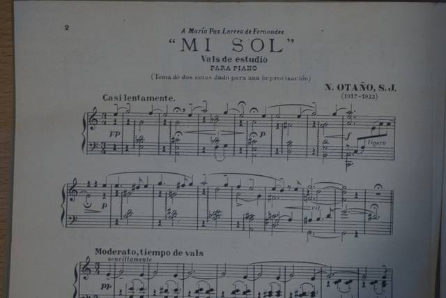 Partitura del vals 'Mi Sol' para piano.