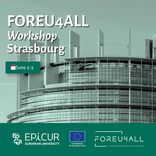 Imagen promocional del taller FOREU4ALL que se llevará a cabo en Estrasburgo.