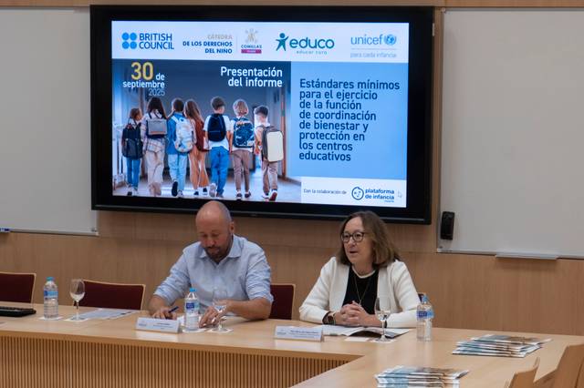 Presentación de un informe sobre estándares mínimos de bienestar en centros educativos.