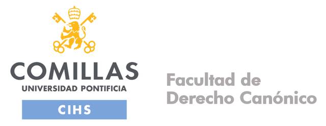 Logo de la Universidad Pontificia Comillas, destacando la Facultad de Derecho Canónico.