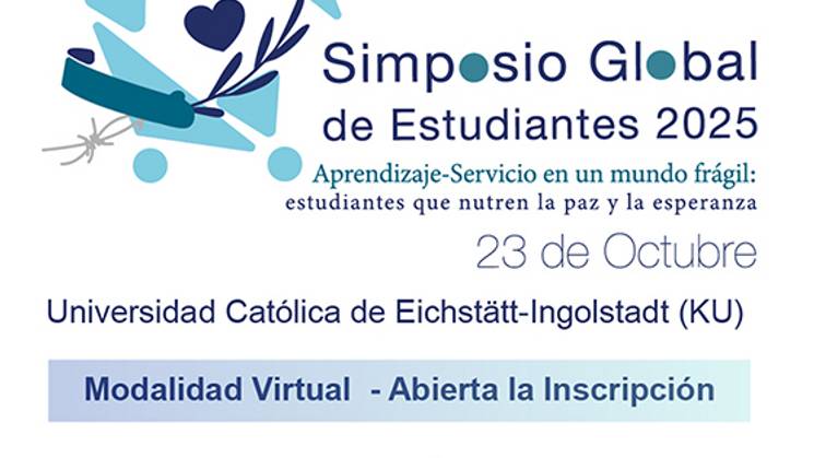 Imagen promocional del Simposio Global de Estudiantes 2025 que invita a la inscripción en modalidad virtual.