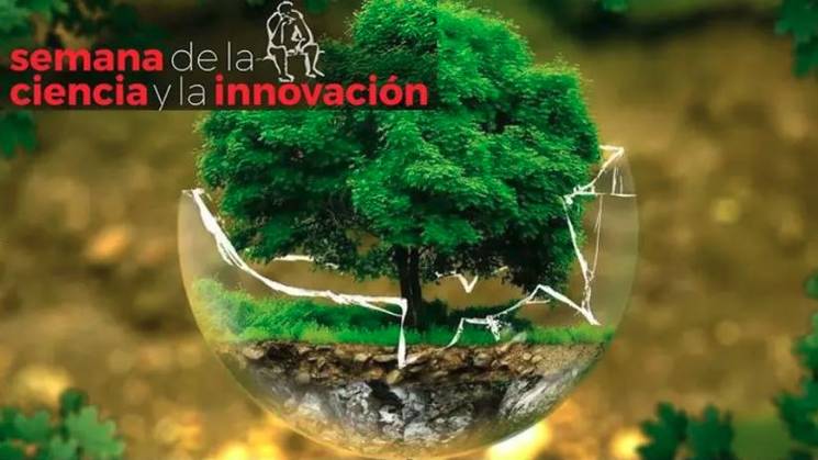 Imagen que representa un árbol dentro de un globo roto, simbolizando la relación entre la ciencia, la naturaleza y la innovación.