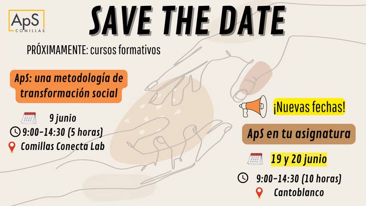 Anuncio sobre cursos de formación que se llevarán a cabo en Comillas.