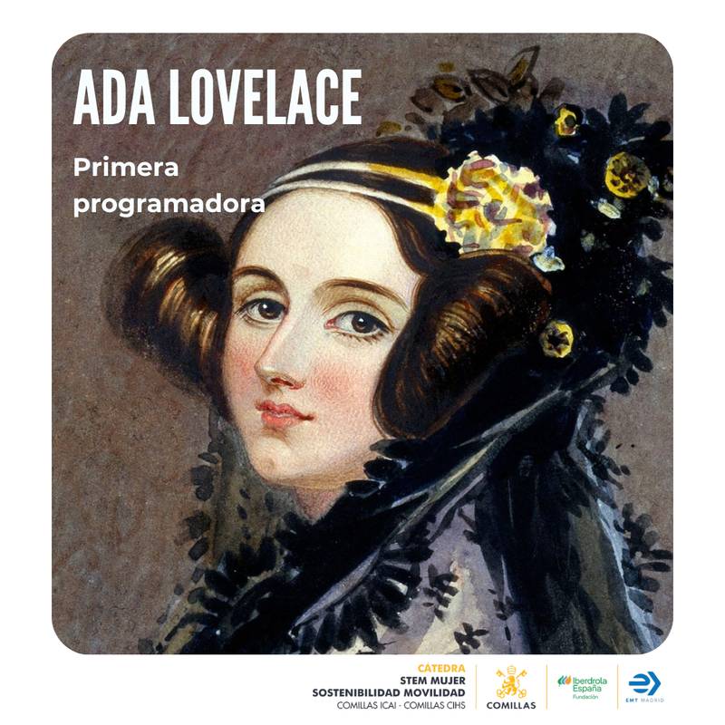 Retrato de Ada Lovelace, reconocida como la primera programadora del mundo.