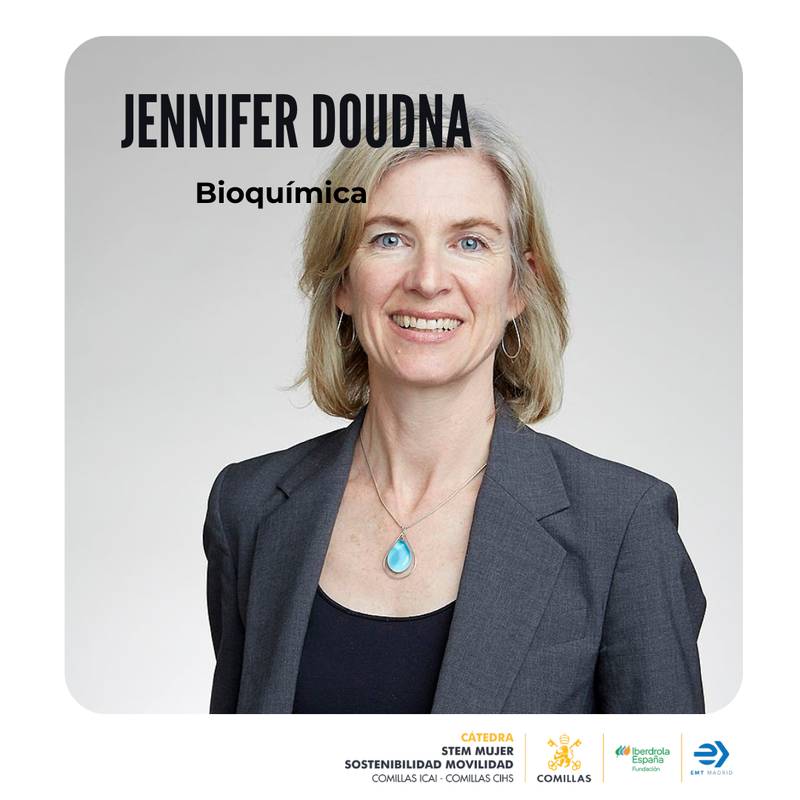 Retrato de Jennifer Doudna, bioquímica reconocida por su trabajo en la edición genética.