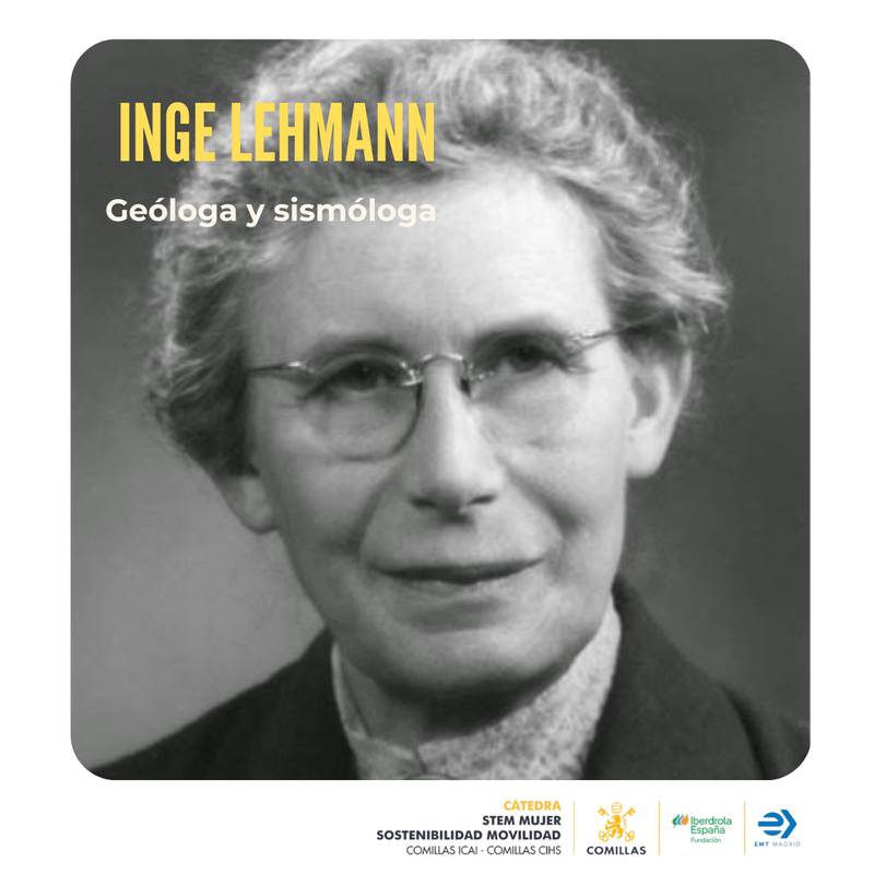 Retrato de Inge Lehmann, geóloga y sismóloga reconocida por sus contribuciones a la ciencia.