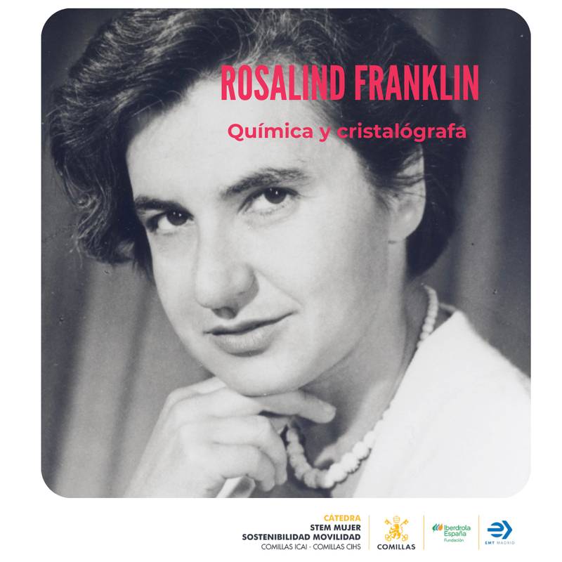 La imagen muestra a Rosalind Franklin, destacada química y cristalógrafa.
