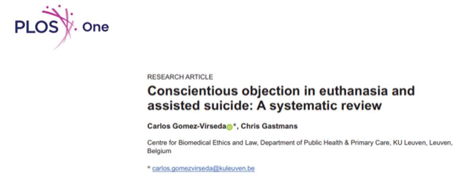 Artículo de investigación sobre la objeción de conciencia en la eutanasia y el suicidio asistido.