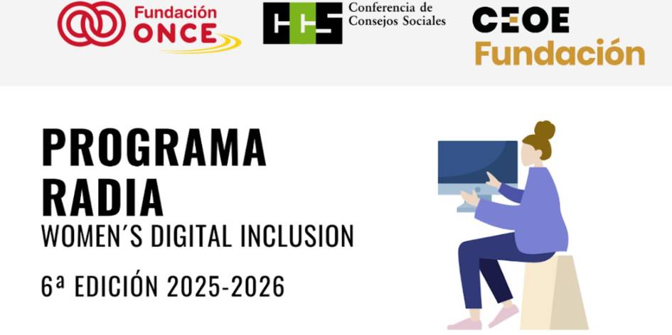 Imagen que promueve el programa Radia para la inclusión digital de mujeres en su sexta edición.