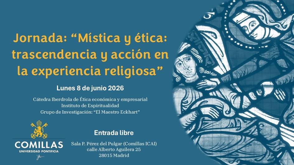Anuncio sobre una jornada académica sobre mística y ética en la experiencia religiosa.
