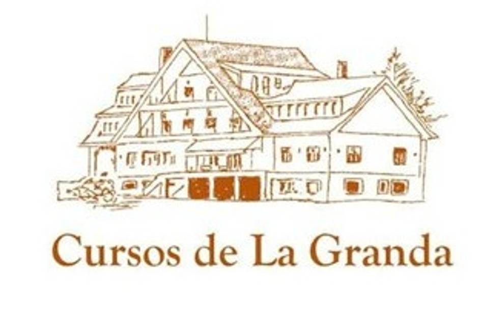 Una ilustración de un edificio con la leyenda 'Cursos de La Granda'.