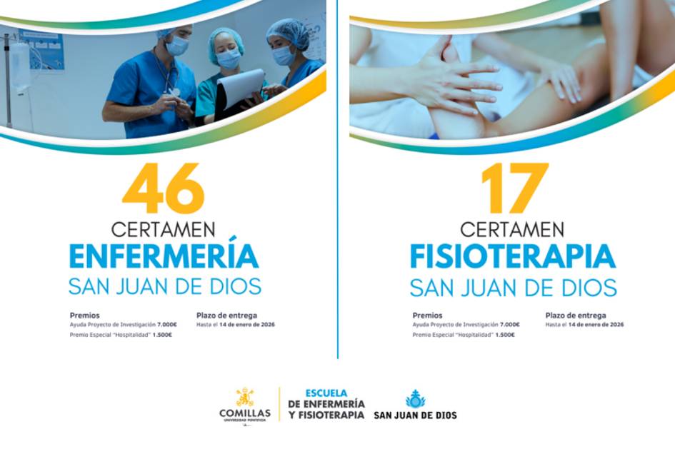 Un cartel que anuncia certámenes de enfermería y fisioterapia en San Juan de Dios.