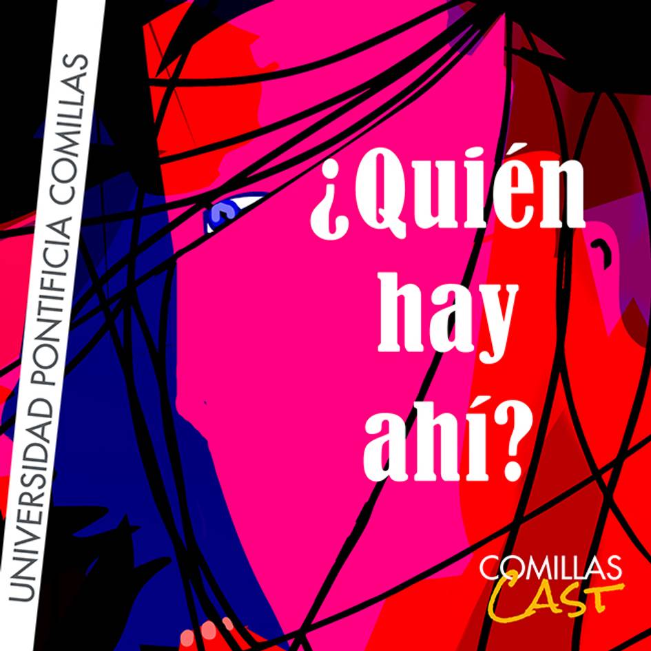 Una imagen colorida con el texto '¿Quién hay ahí?' en un diseño artístico.