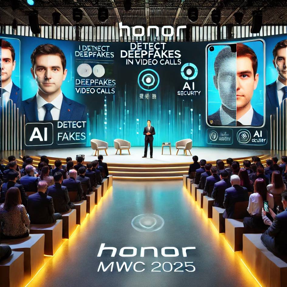 Un evento tecnológico donde se presenta tecnología de detección de deepfakes en video llamadas.