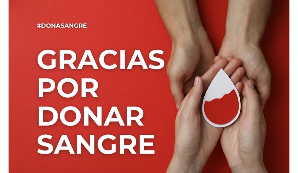 Imagen que agradece por la donación de sangre con un diseño gráfico atractivo.