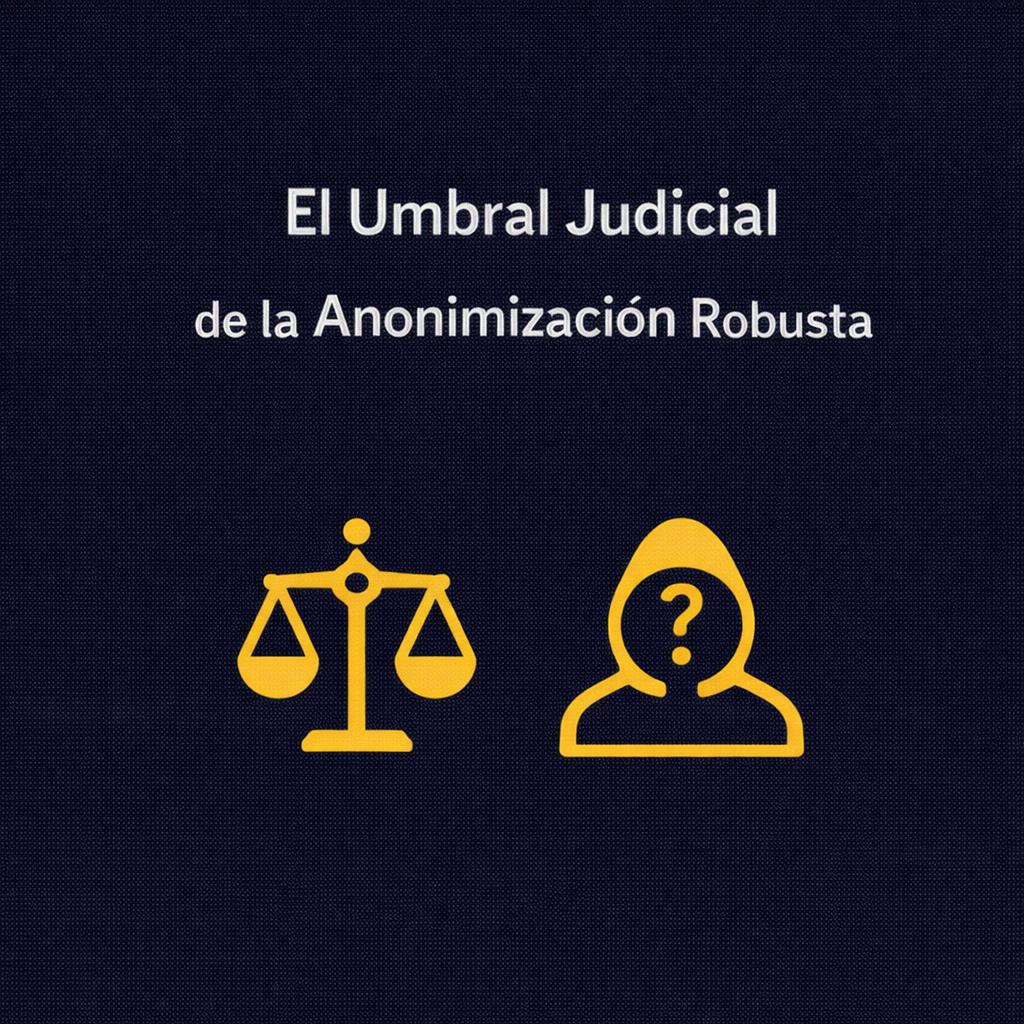 Una imagen que presenta el concepto del umbral judicial relacionado con la anonimización robusta.