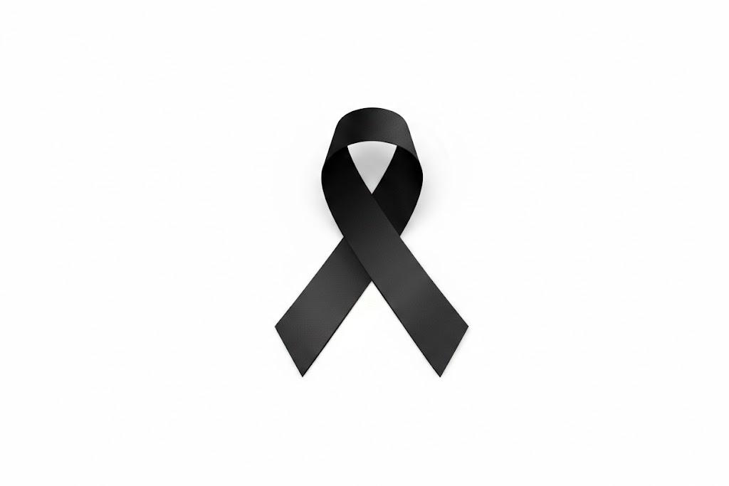 Un lazo negro que simboliza el luto o la solidaridad.