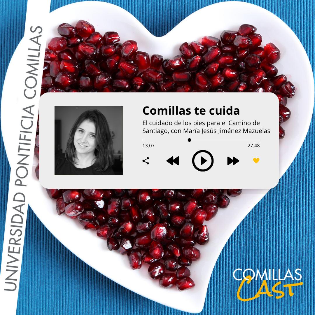 Una presentación de un podcast sobre el cuidado de los pies para el Camino de Santiago.