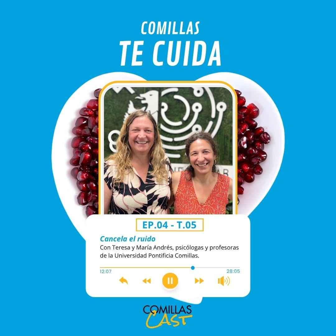 Dos mujeres sonrientes aparecen en una imagen promocional del podcast 'Comillas Cast'.