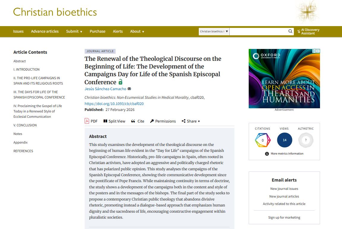 Artículo sobre el discurso teológico relacionado con la vida y la campaña del Día de la Vida de la Conferencia Episcopal Española.