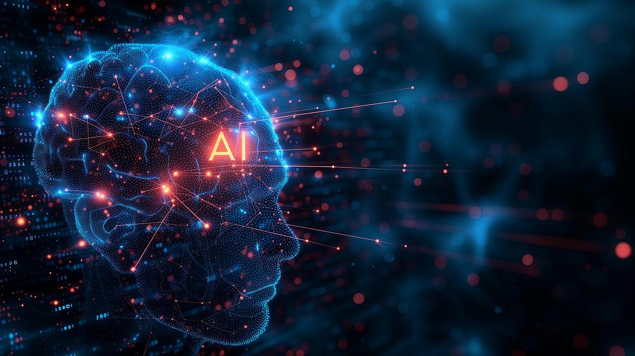 La imagen representa un cerebro digital iluminado que simboliza la inteligencia artificial.