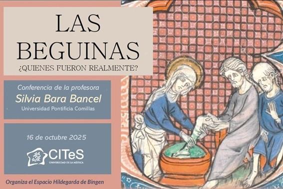 Cartel de una conferencia sobre las Beguinas, presentada por la profesora Silvia Bara Bancel.