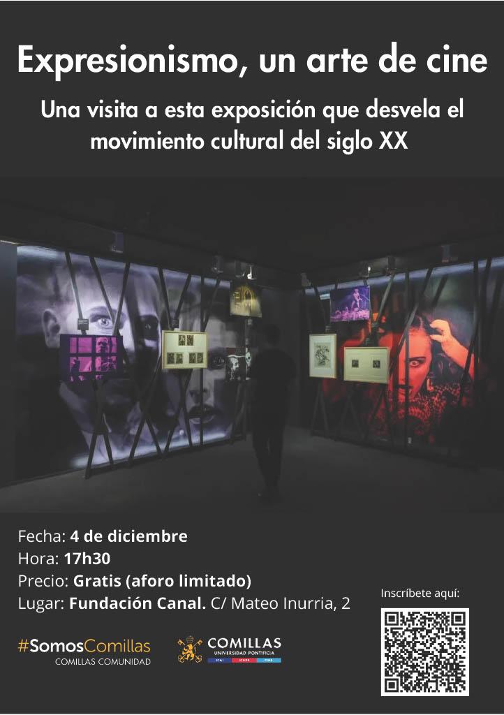 Cartel informativo sobre una exposición de cine relacionada con el expresionismo.