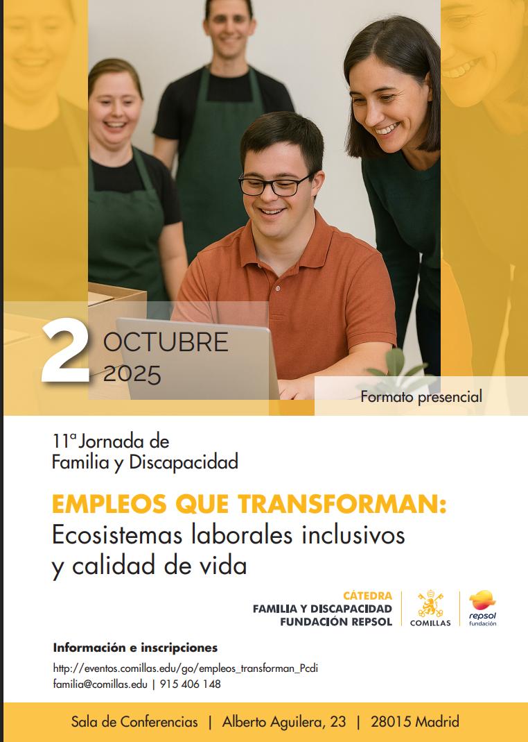 Cartel de un evento sobre empleo inclusivo y calidad de vida.