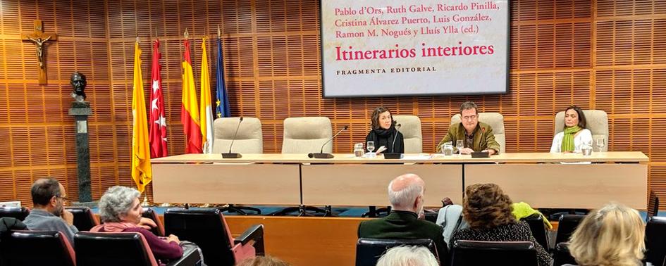 Ricardo Pinilla, profesor de Filosofía en Comillas, en la presentación de 'Itinerarios Interiores'