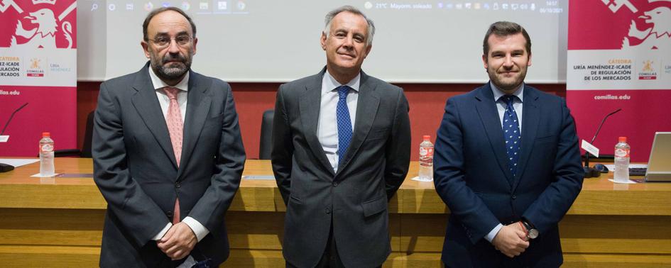 Los codirectores de la cátedra, Abel Veiga y Rafael Sebastián junto al coordinador Miguel Martínez