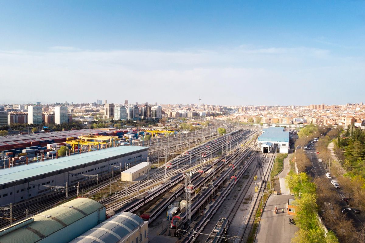 vista area de ferrocarriles