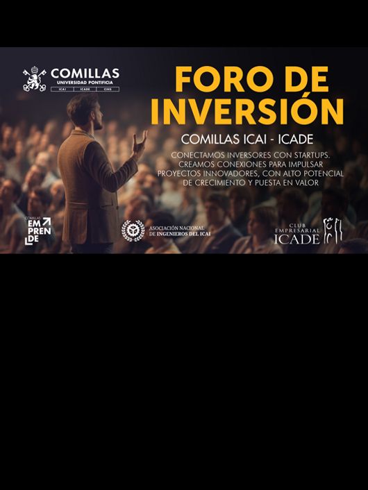 Imagen promocional del Foro de Inversión de Comillas ICAI-ICADE.