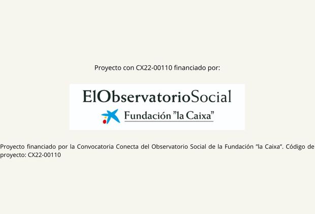 El texto muestra información sobre un proyecto financiado por la Fundación 'la Caixa'.