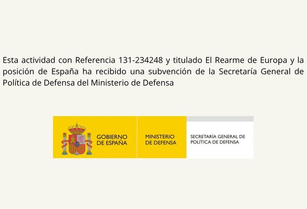 Documento informativo sobre una subvención del Ministerio de Defensa de España.